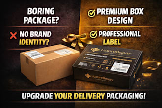 design delivery package box label with premium branding and print ready files