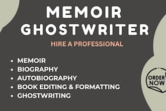 ebook ghostwriter memoir autobiography biography book writer