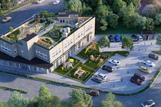 render3d kids school,learning facilities,kindergarten classroom,daycare interior