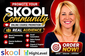do skool community promotion, udemy course marketing circle so community manager