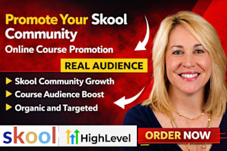 do skool community promotion, udemy course marketing circle so community manager