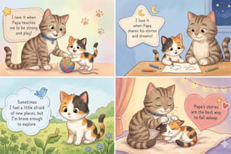 do no ai children story book illustration, book illustration