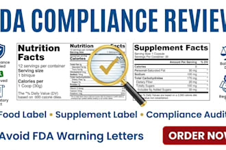 review your food and dietary supplement label for fda compliance