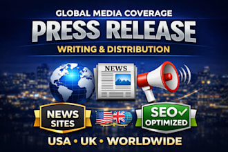 write and publish press release on top USA UK and global news sites