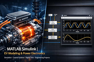 do ev inverter, motor control system, power electronics using matlab simulink