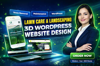 do wordpress landscaping, lawn care, mowing, gardening, plant, service website