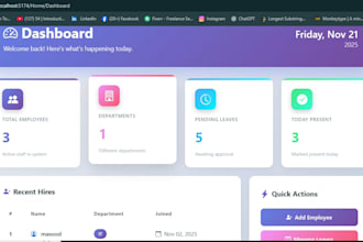 develop CRM HR module attendance system or business software