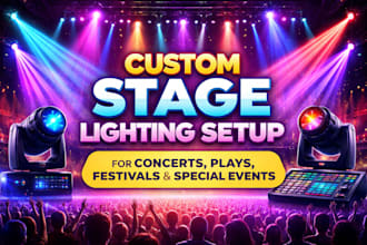 do custom stage lighting setup for concerts plays festivals and special event