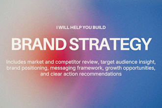 create a brand strategy and marketing plan for your business