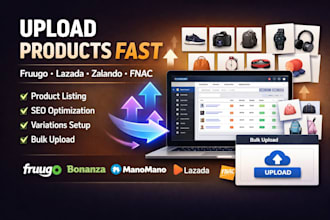 upload product on fruugo bonanza manomano lazada zalando fnac website listing