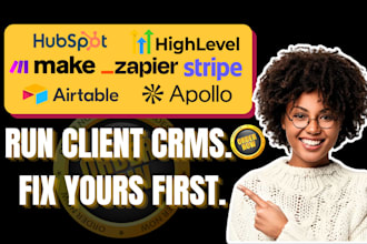 gohighlevel hubspot apolloio CRM pipeline airtable clickfunnels stripe make