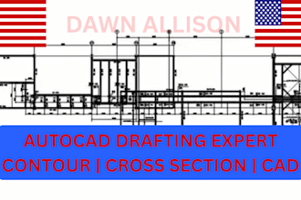 do autocad drafting contour maps and cross section drawings