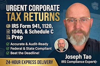 file your urgent form 941, 1120, 1040 and schedule c returns