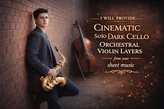 provide cinematic solo dark cello orchestral violin layers from your sheet music