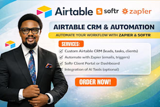 airtable CRM, automation and dashboard with zapier and softr integration