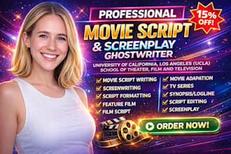 screenplay writer movie script feature film TV series short film theatre