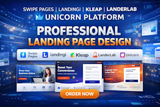 setup swipe pages landingi landerlab kleap website unicorn landing page design