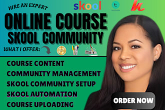 create skool online course teachable course content setup skool community