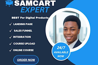 build high converting samcart thrivecart funnel for online course sales
