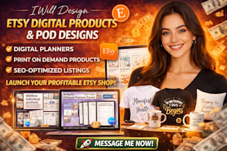 design etsy digital products, etsy pod design etsy digital planner