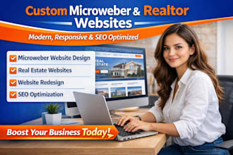 design a custom microweber website redesign website realtor website