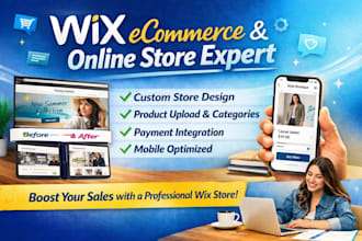 build ecommerce or wix online store design and redesign