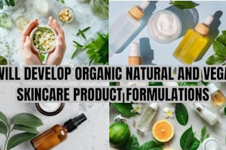 develop organic natural and vegan skincare product formulations