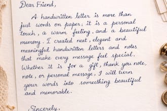 handwrite letters and notes in a beautiful handwriting