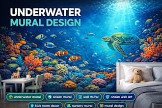 create a stunning underwater mural design that brings your wall to life