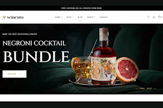 design wine shopify store wine website liquor store beverages store