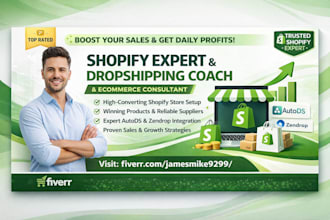 be your shopify dropshipping mentor, dropshipping coach, autods, shopify expert
