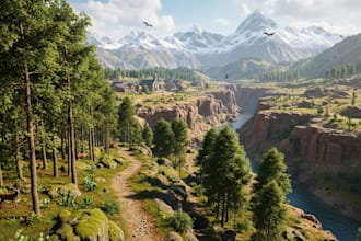 realistic 3d game environment design open world game level design in unity ue5