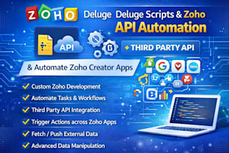 write deluge scripts third party zoho API automate zoho creators app with deluge