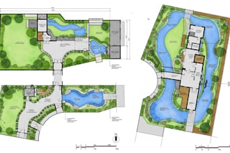 design 2d landscape plans, master layouts, and backyard spaces