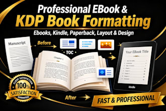 ebook formatting, kindle book formatting ebook kdp paperback and layout design