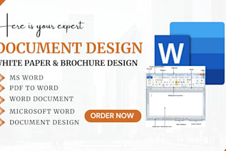 clean white paper design, document formatting and brochure layout