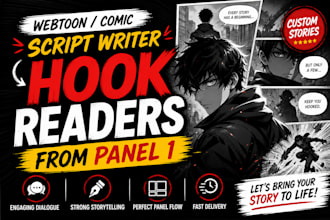 write engaging webtoon or comic scripts with captivating dialogue