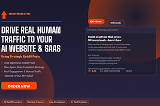 promote ai website, ai mobile app, ai saas website, ai agent via reddit seo post