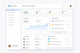 develop a professional admin dashboard or CRM using laravel