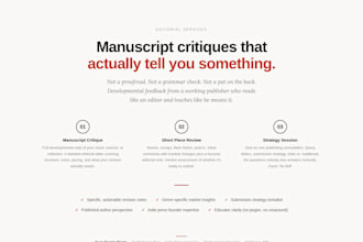 provide professional manuscript critique and editorial feedback