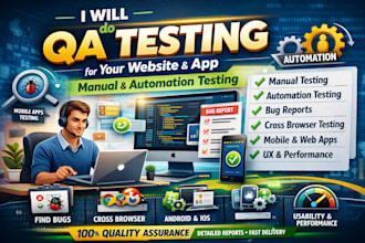do QA manual automation testing usability testing and review for website or app