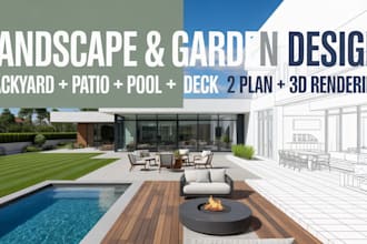 design home garden, design landscape, pool, deck, patio, villa landscape