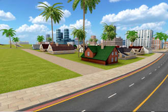 create a realistic roblox environment or city map