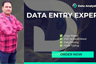 be your expert virtual assistant for data entry and copy pas