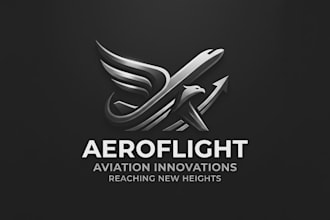 design a modern and professional aviation logo for your brand