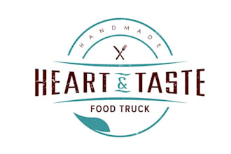 make food truck serving fresh logo with handmade vegan food