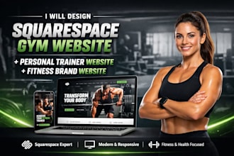 design squarespace gym website personal trainer website fitness brand website