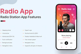 develop radio app android ios broadcast station app