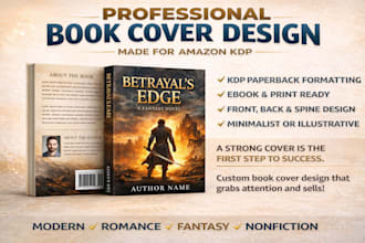 do book cover design ebook cover design kdp paperback modern book illustration
