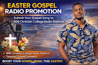 spin your gospel music christian song to 500 christian college radio stations